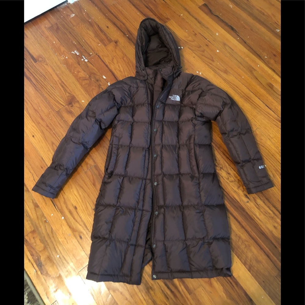 GooseDown NorthFace Puffer Trench Jacket with Hood